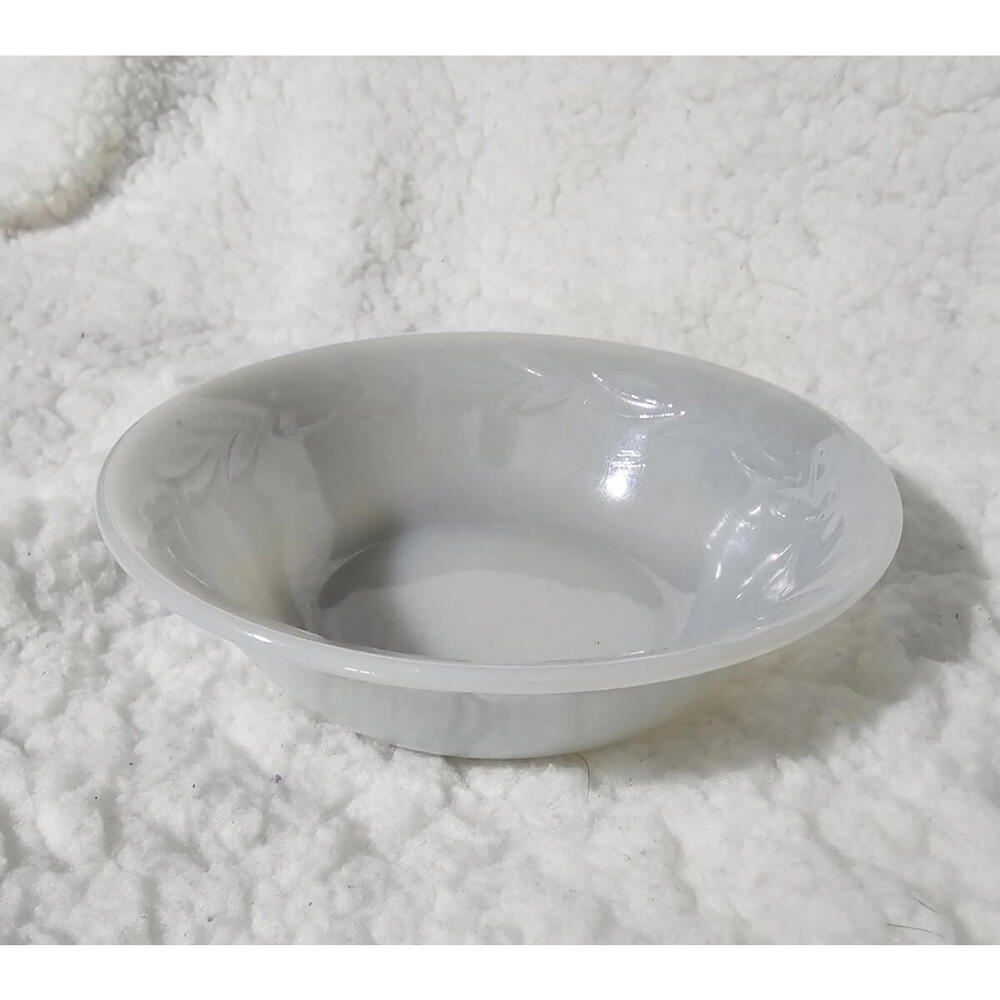Vintage Fire King Small Bowl Oven Wear Luster Laurel Leaf Gray 5" Leaves